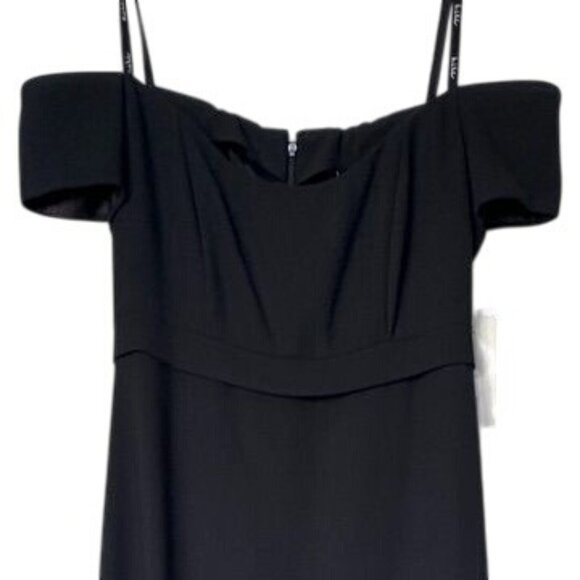 VTG Nicole Miller Black Off-Shoulder Evening Gown Formal Dress Size 8 NWT - Picture 5 of 12